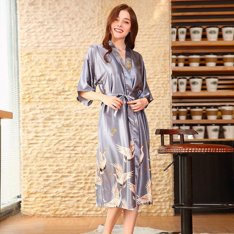 Robe Kimono Longue Satin | Kimono Passion